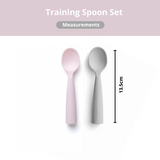 Miniware Training Spoon Set Grey + Cotton Candy