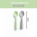 Miniware Training Spoon Set Grey + Lime