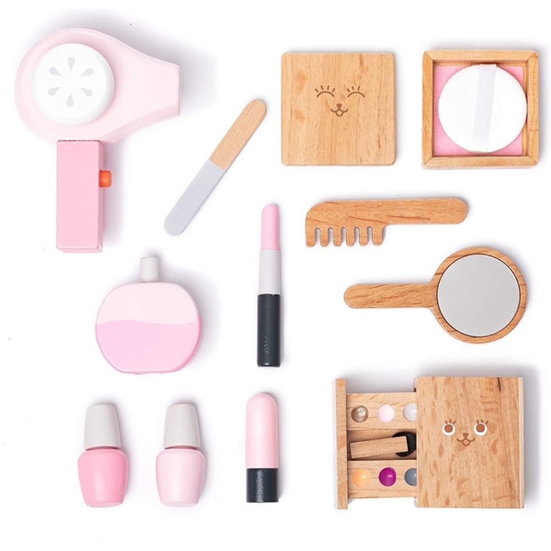 Wooden Make Up Set, 12 Pieces