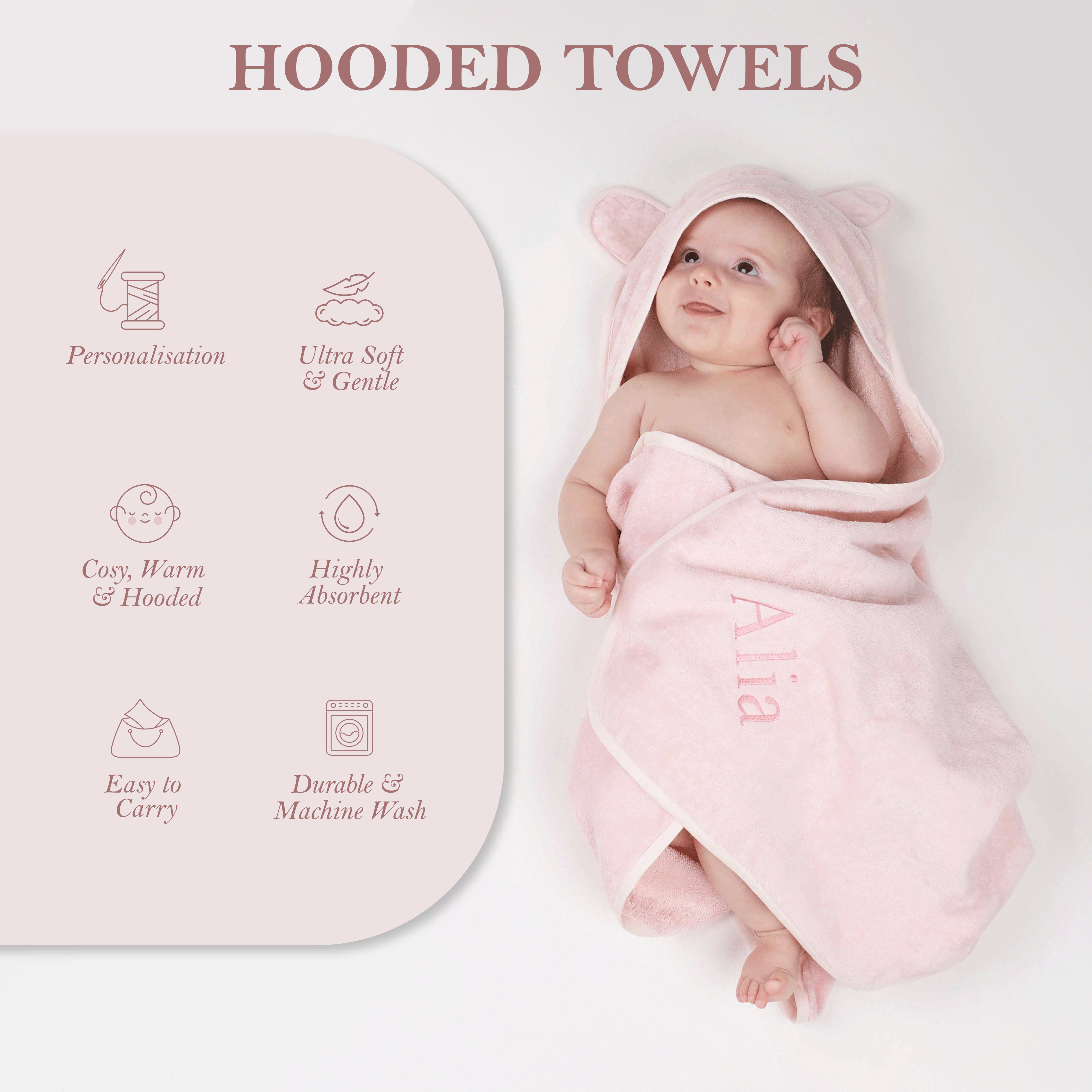 Masilo Organic Cotton Hooded Towel - Koala Grey