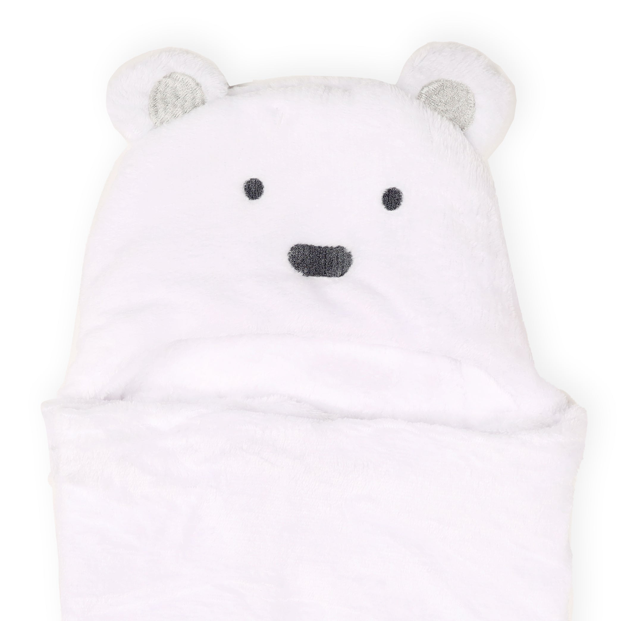 White Bear Hooded Fur Blanket