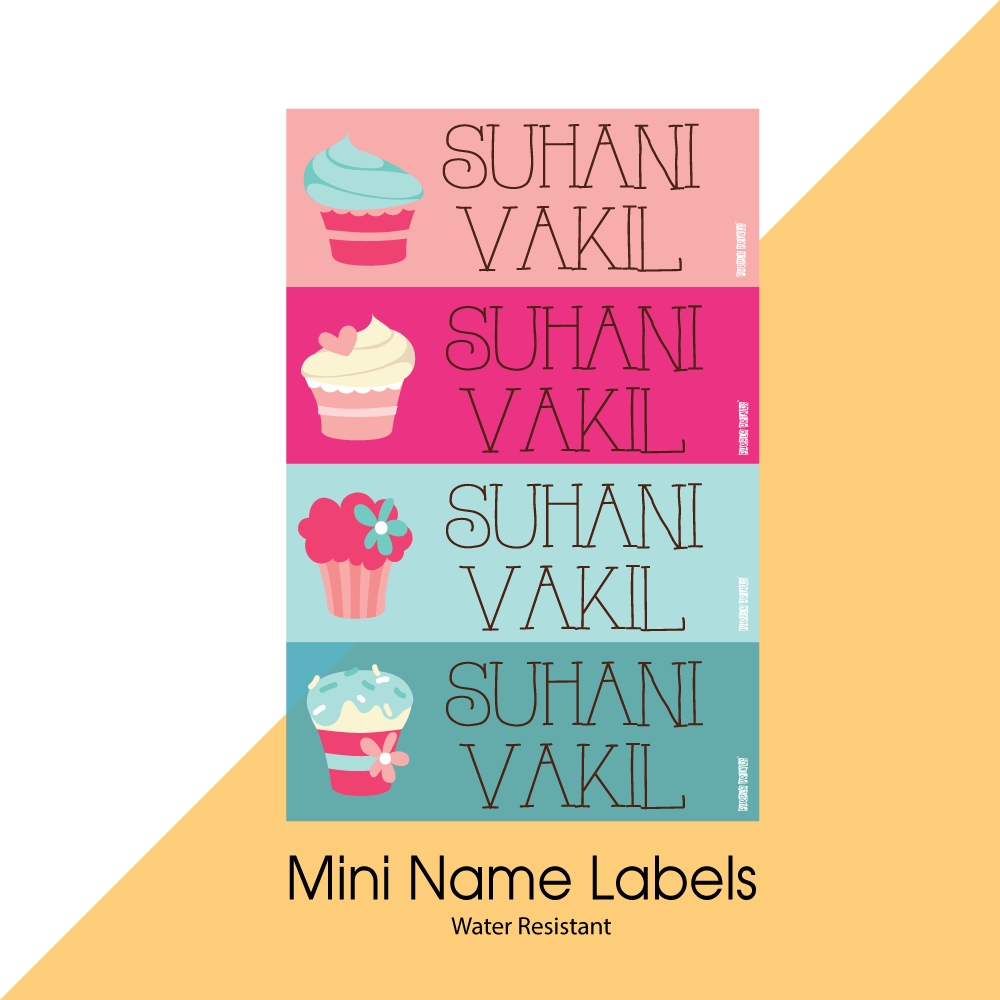 Mini Name Labels - Cupcake