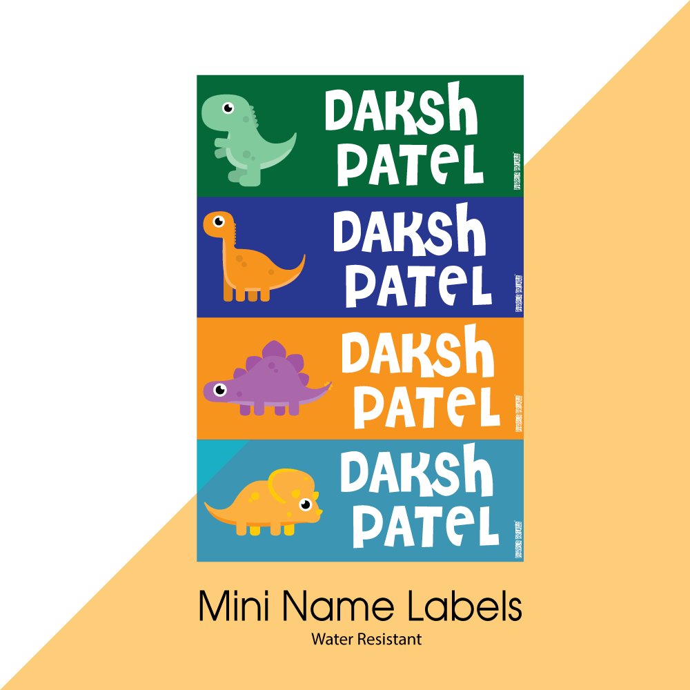 Mini Name Labels - Dino