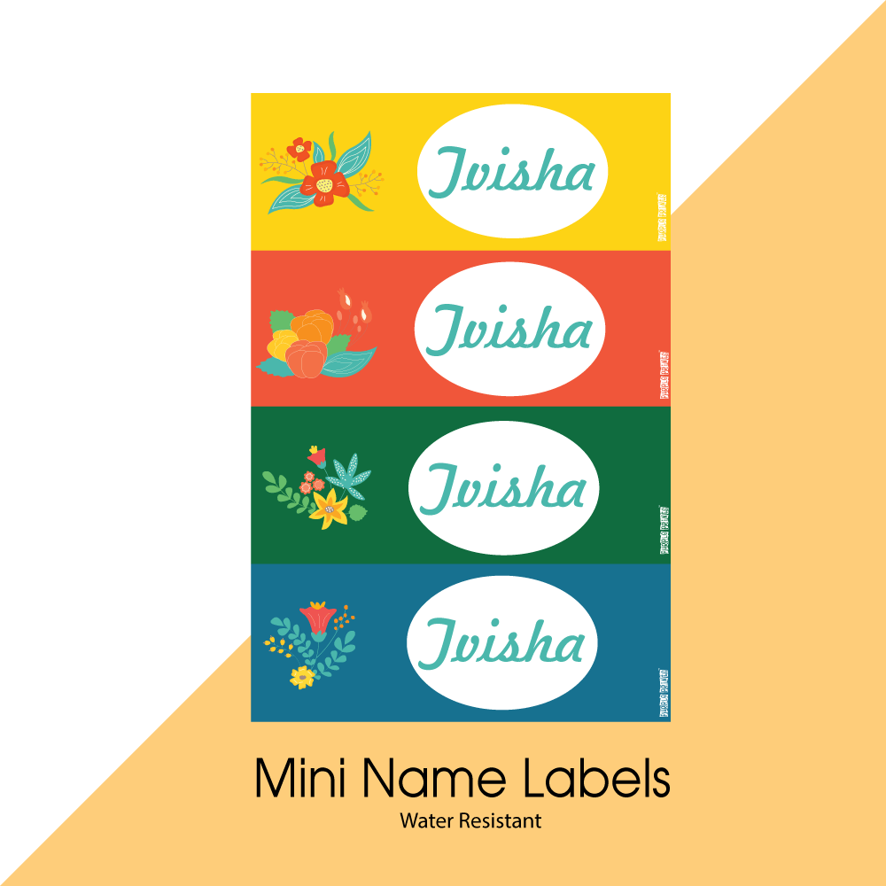 Mini Name Labels - Floral