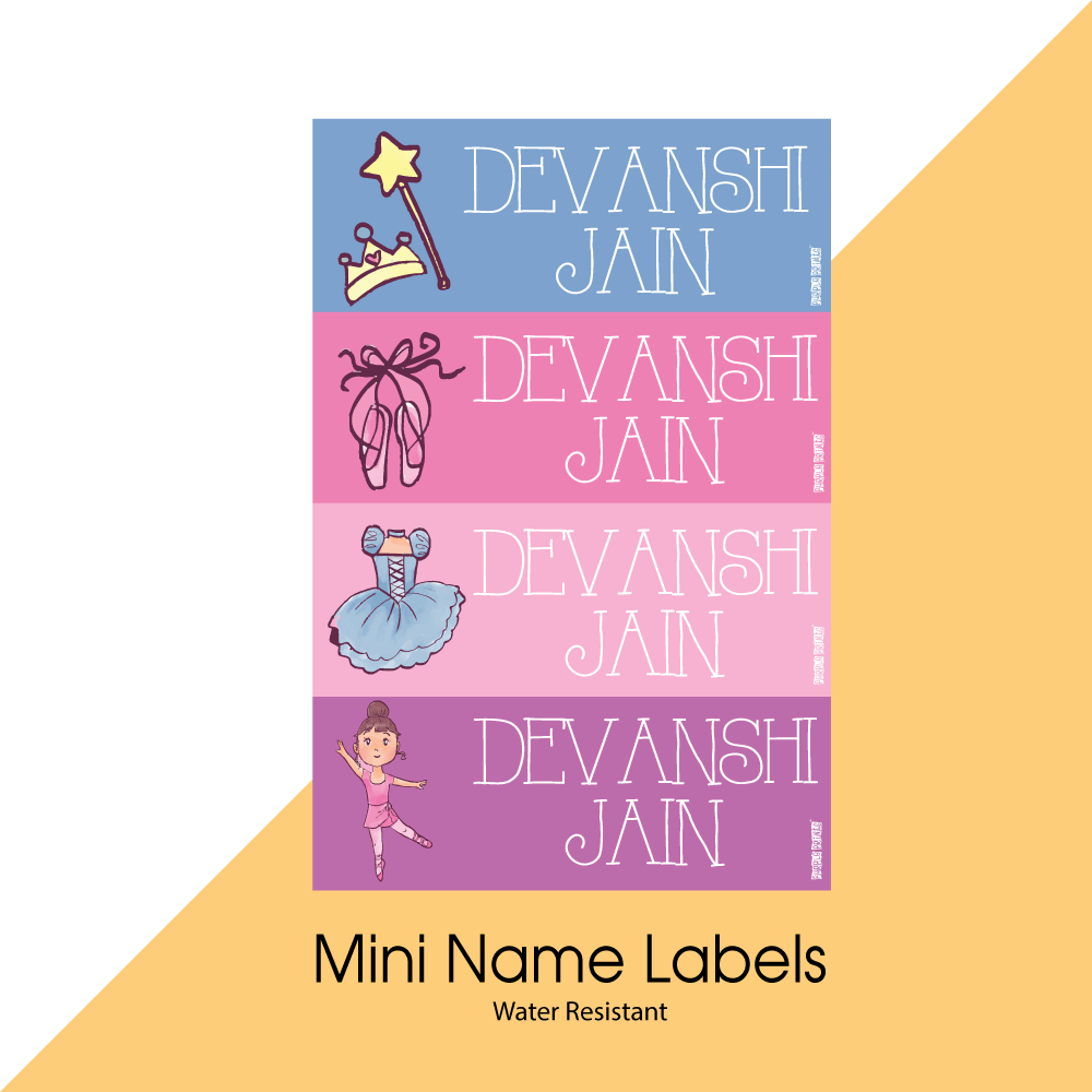 Mini Name Labels - Little Ballerina