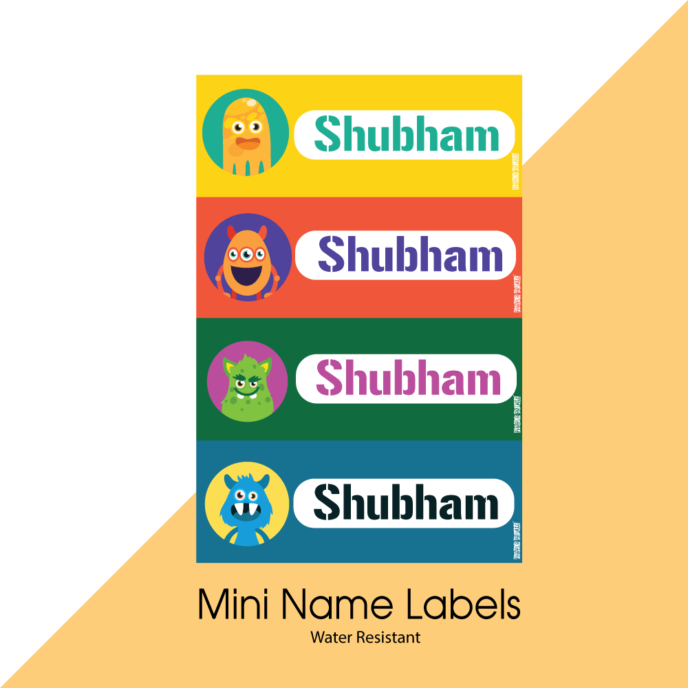 Mini Name Labels - Monsters
