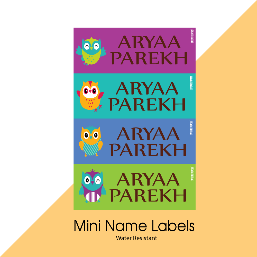 Mini Name Labels - Owl