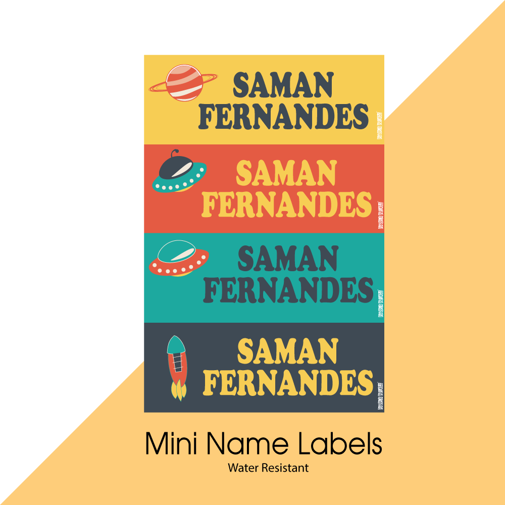 Mini Name Labels - Space