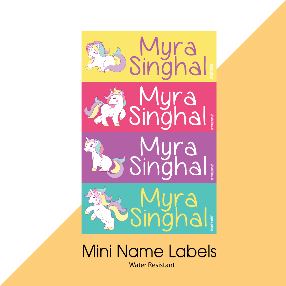 Mini Name Labels - Unicorn