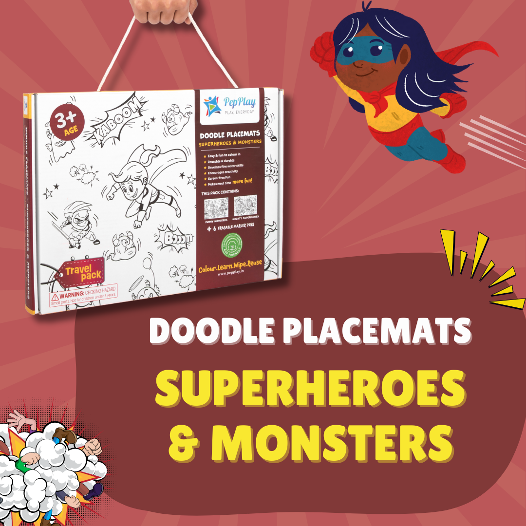Doodle Placemats - Superheroes & Monsters