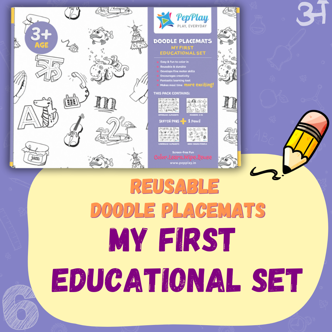 My First Educational Set- Reusable Doodle Placemats