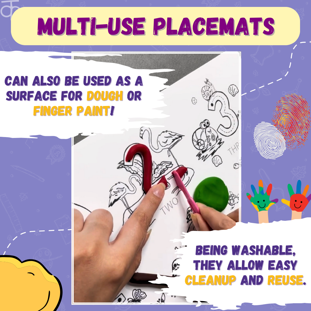 My First Educational Set- Reusable Doodle Placemats
