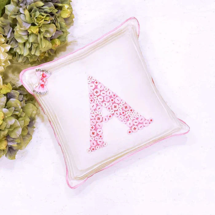 Monogrammed Button Cushion