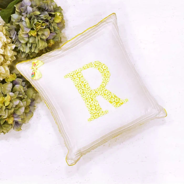 Monogrammed Button Cushion