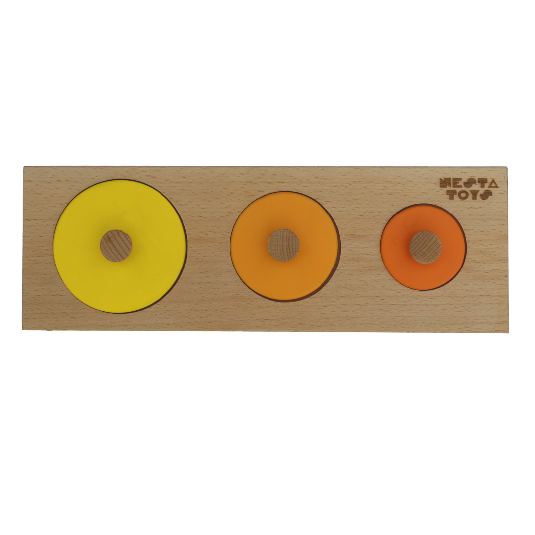 Montessori Wooden Circle Seriation Puzzle | Jumbo Knob Educational Shapes Puzzles for Baby