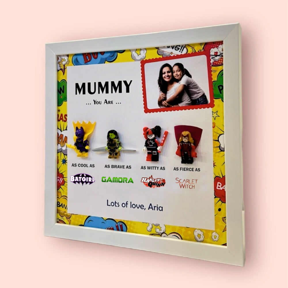 Mother's Day 3D Lego Superhero Shadow Box Frame (Mummy)
