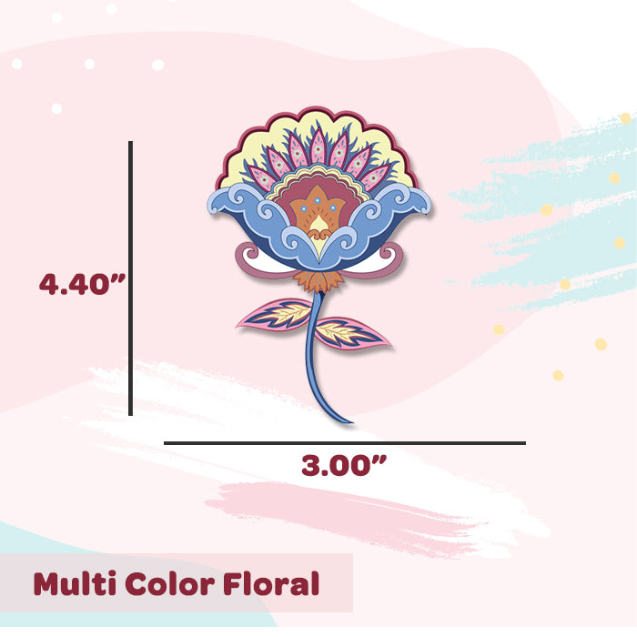 Multi Color Floral Mini Wall Art Stickers