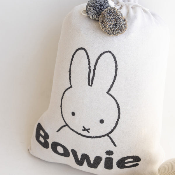 Miffy Santa Sack - Base: Oatmeal Letter: Black