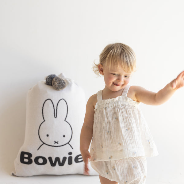 Miffy Santa Sack - Base: Oatmeal Letter: Black
