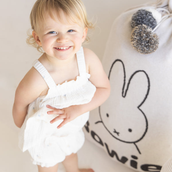 Miffy Santa Sack - Base: Oatmeal Letter: Black