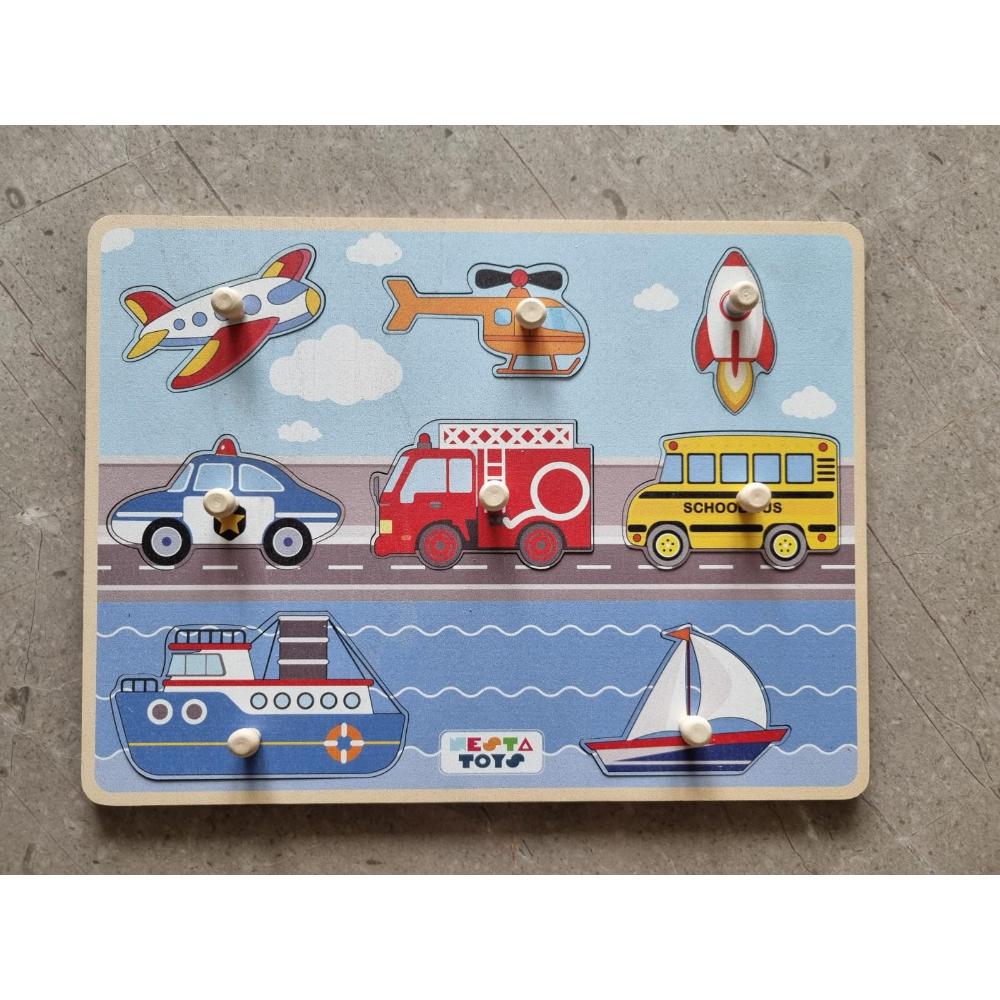 Wooden Vehicle Jumbo Knob Puzzle (8 Pcs)