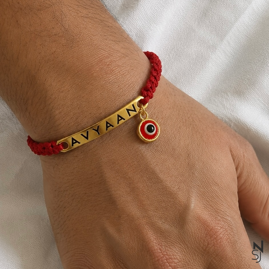 Adjustable Custom Name Evil Eye Bracelet