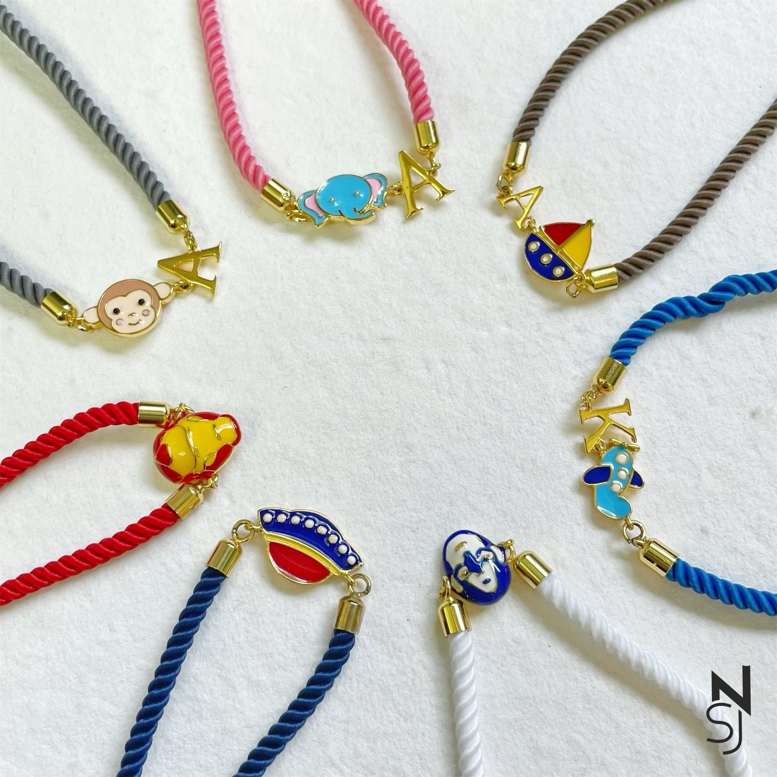 Aeroplane Initial Bracelet