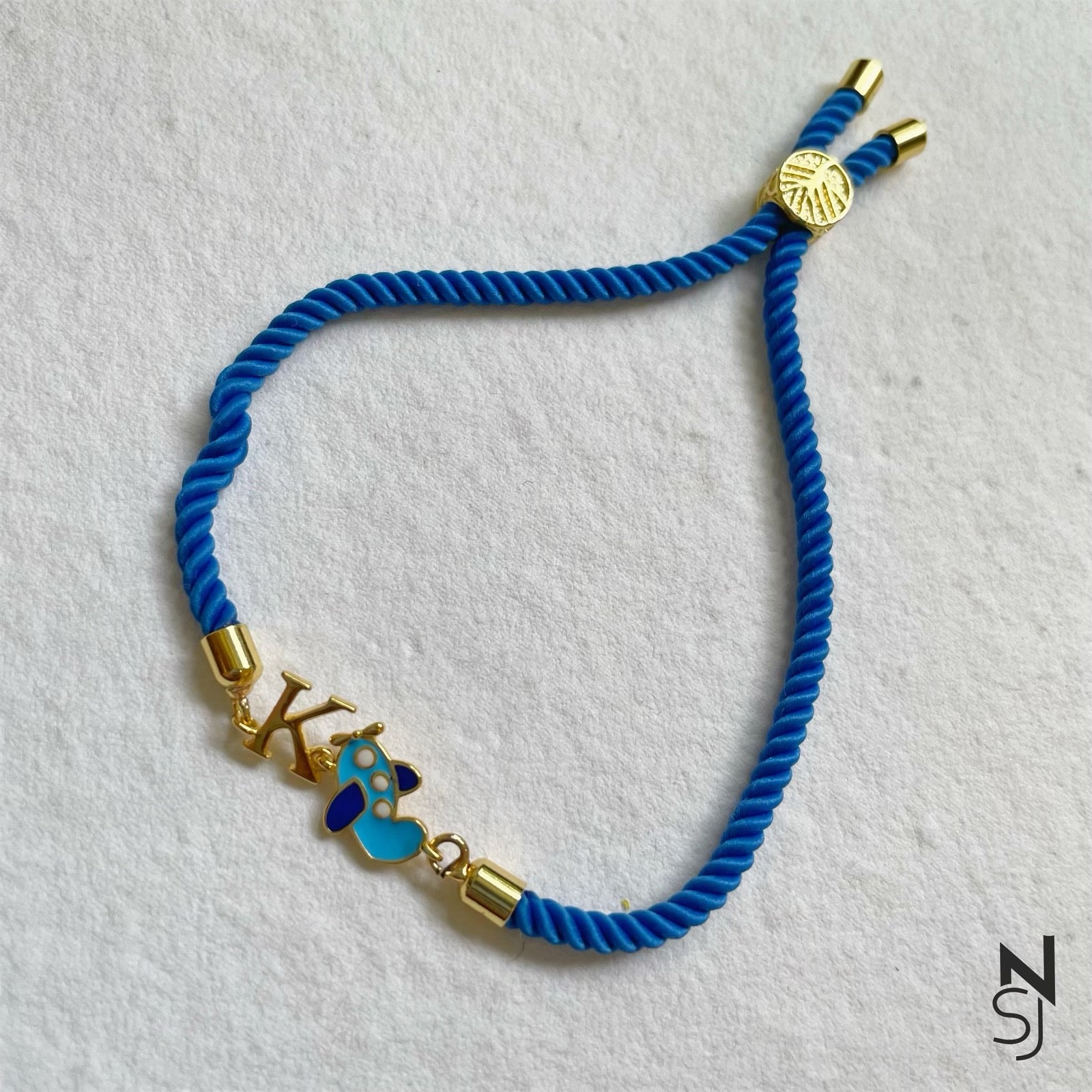 Aeroplane Initial Bracelet
