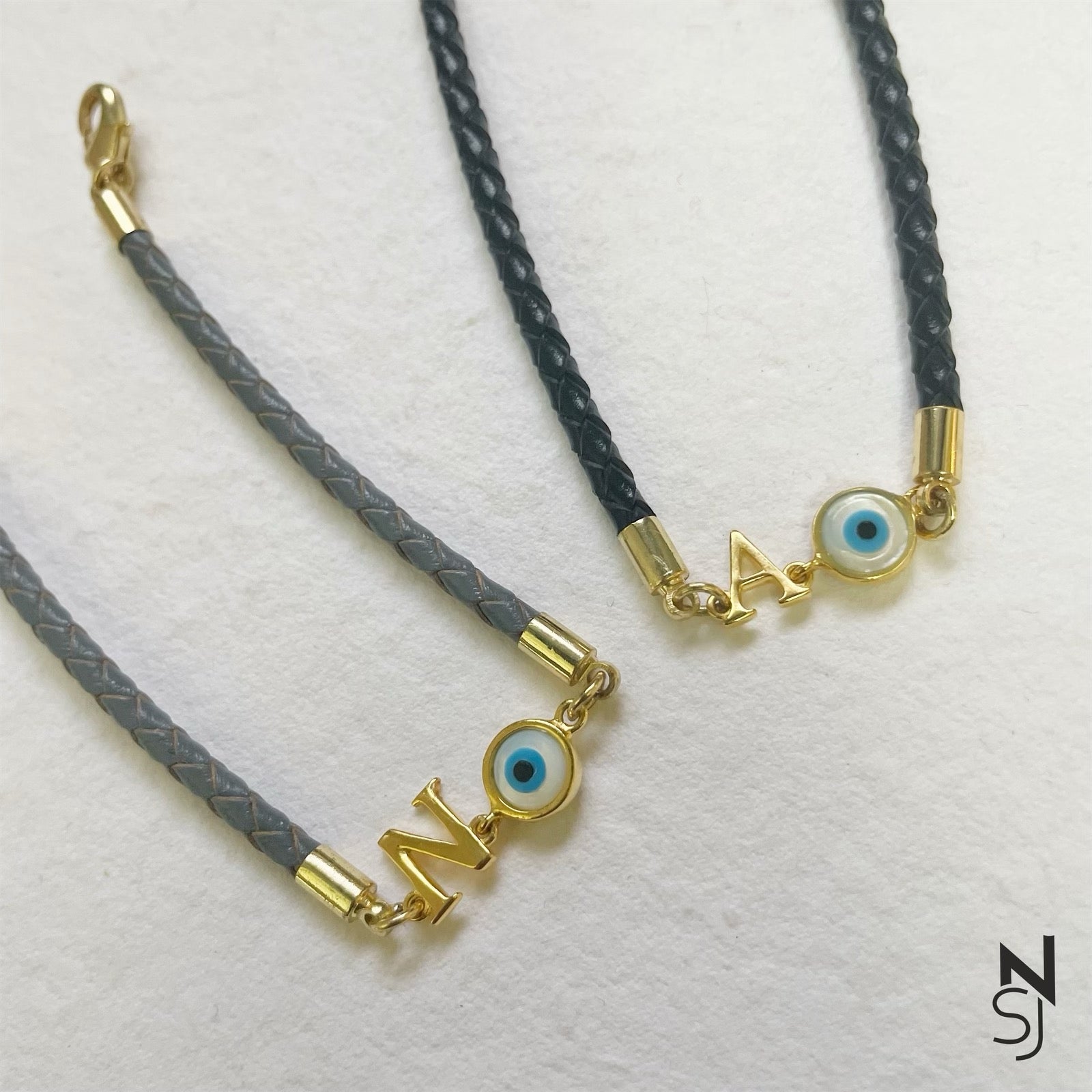 Initial & Evil Eye Bracelet