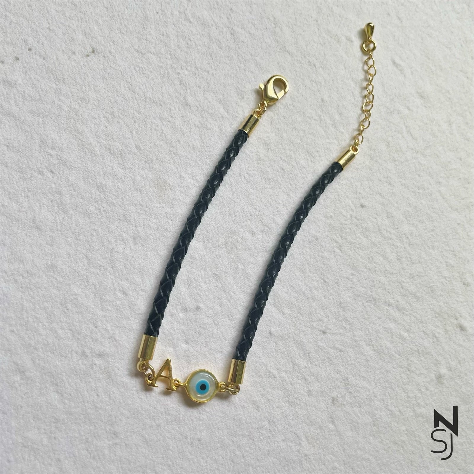 Initial & Evil Eye Bracelet