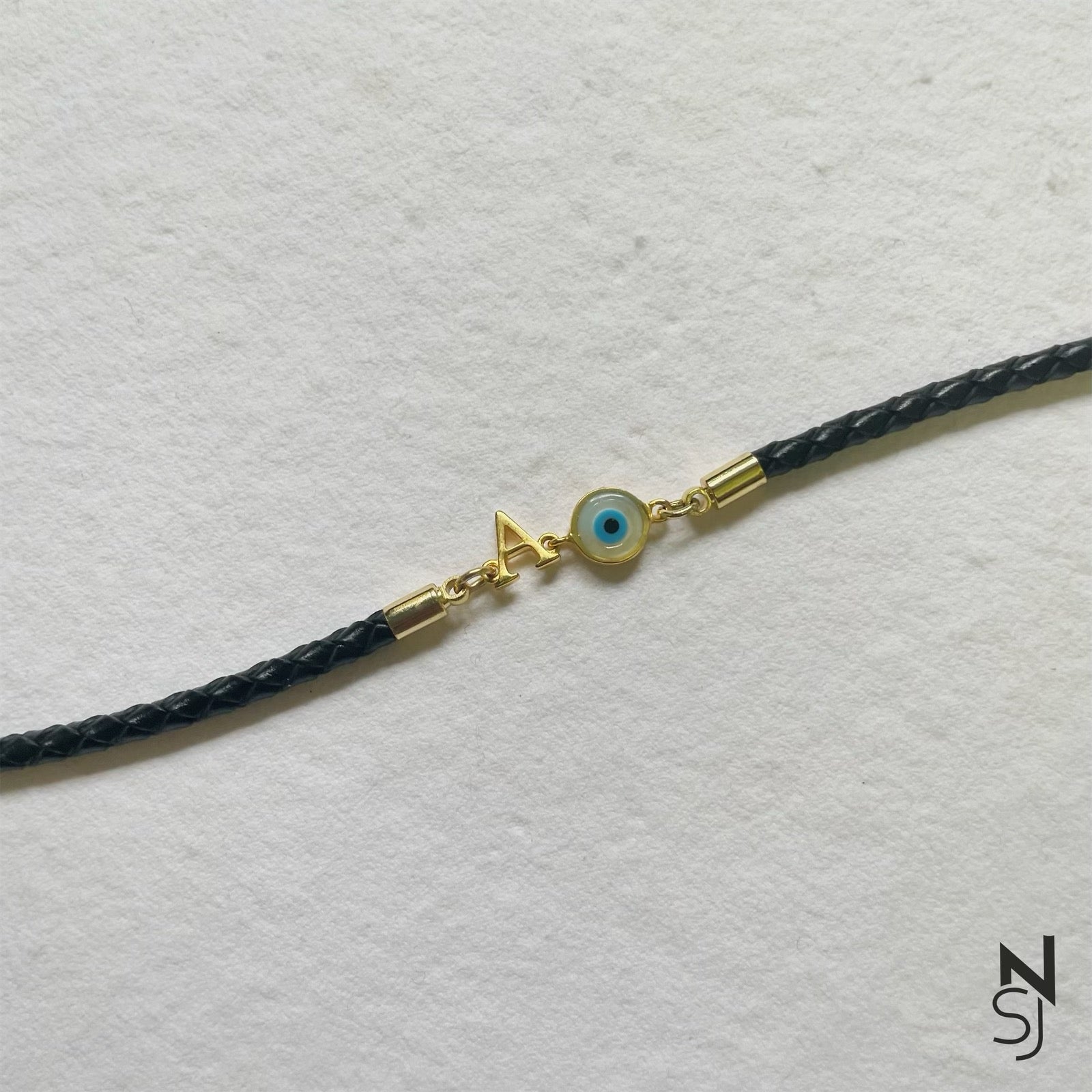 Initial & Evil Eye Bracelet