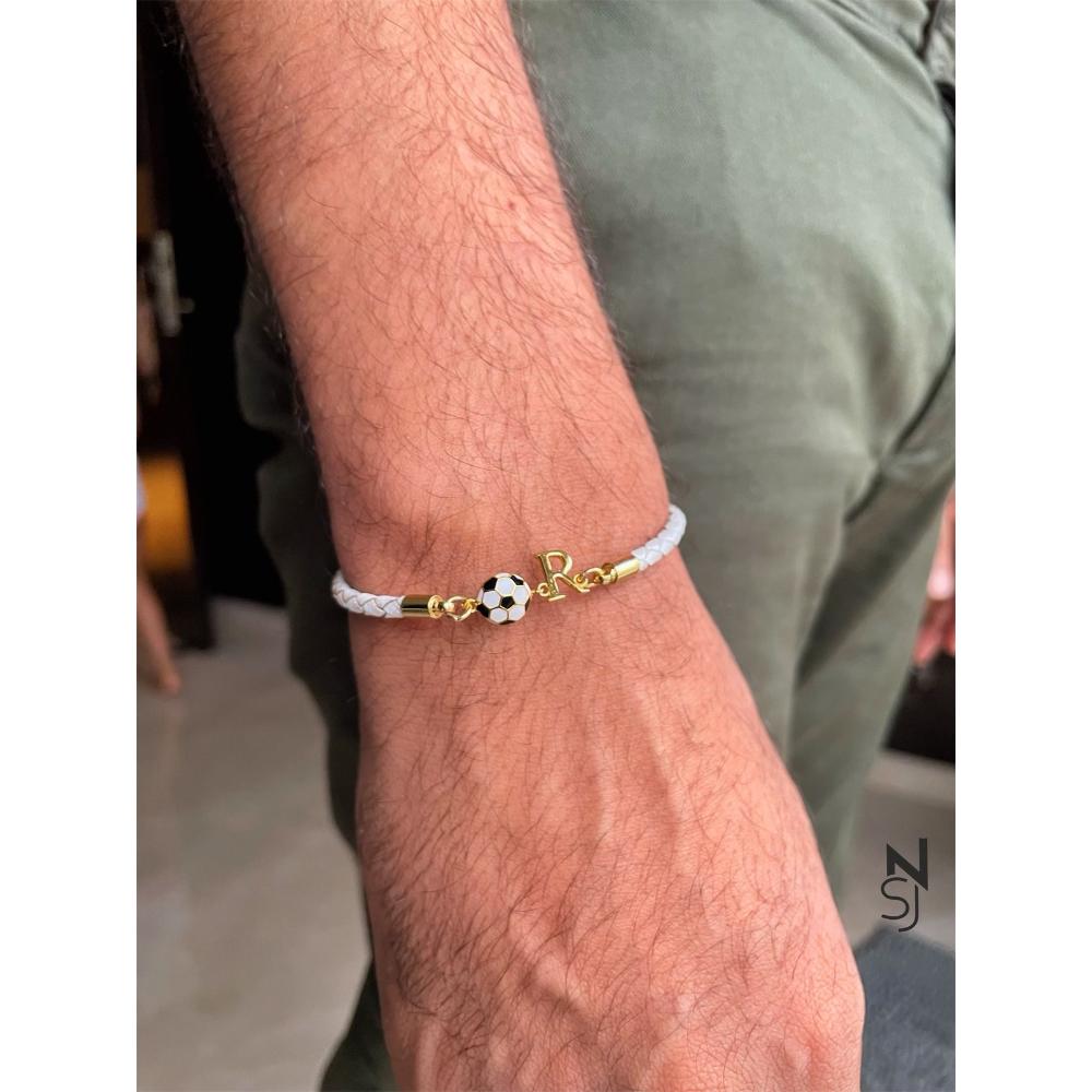 Initial & Football Bracelet