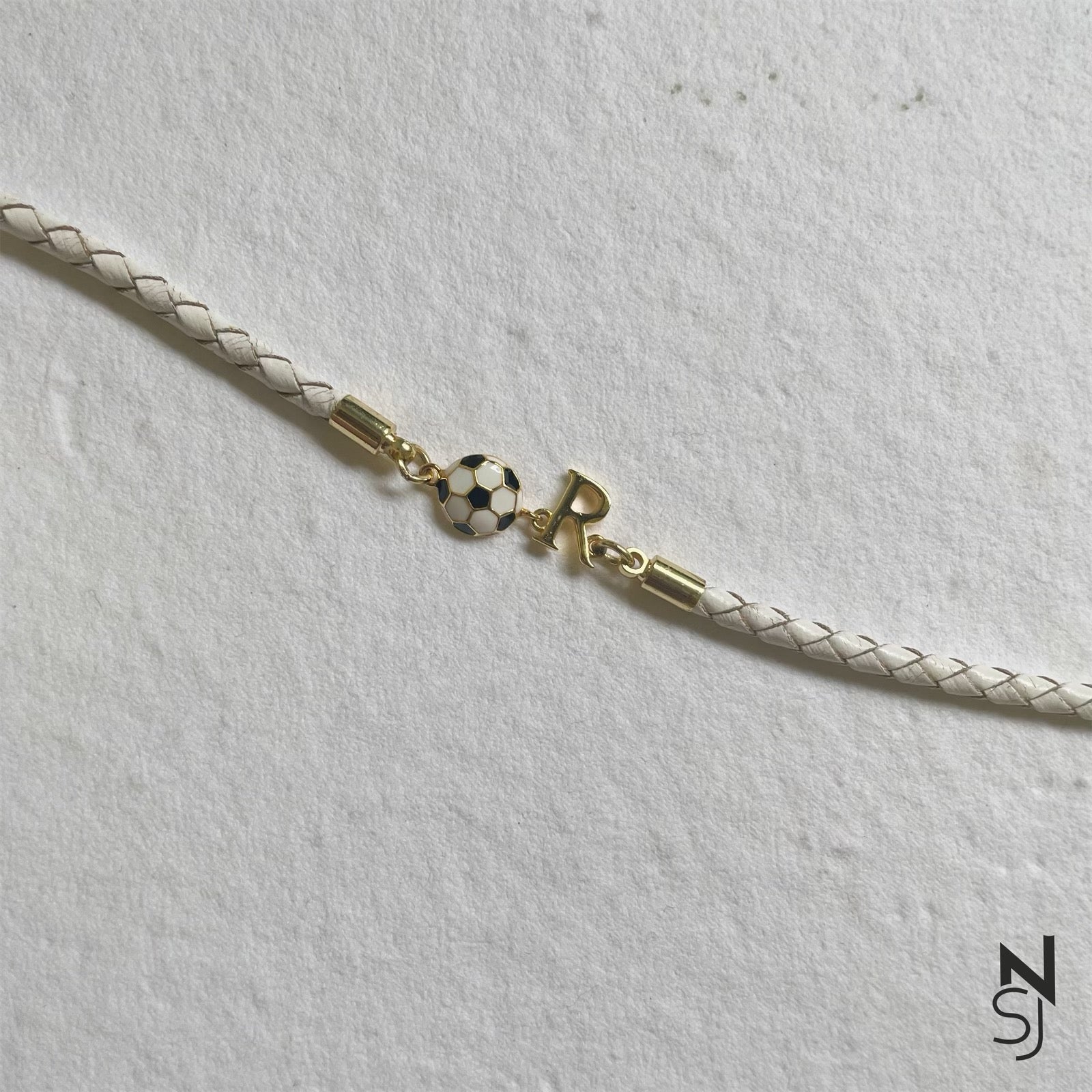 Initial & Football Bracelet