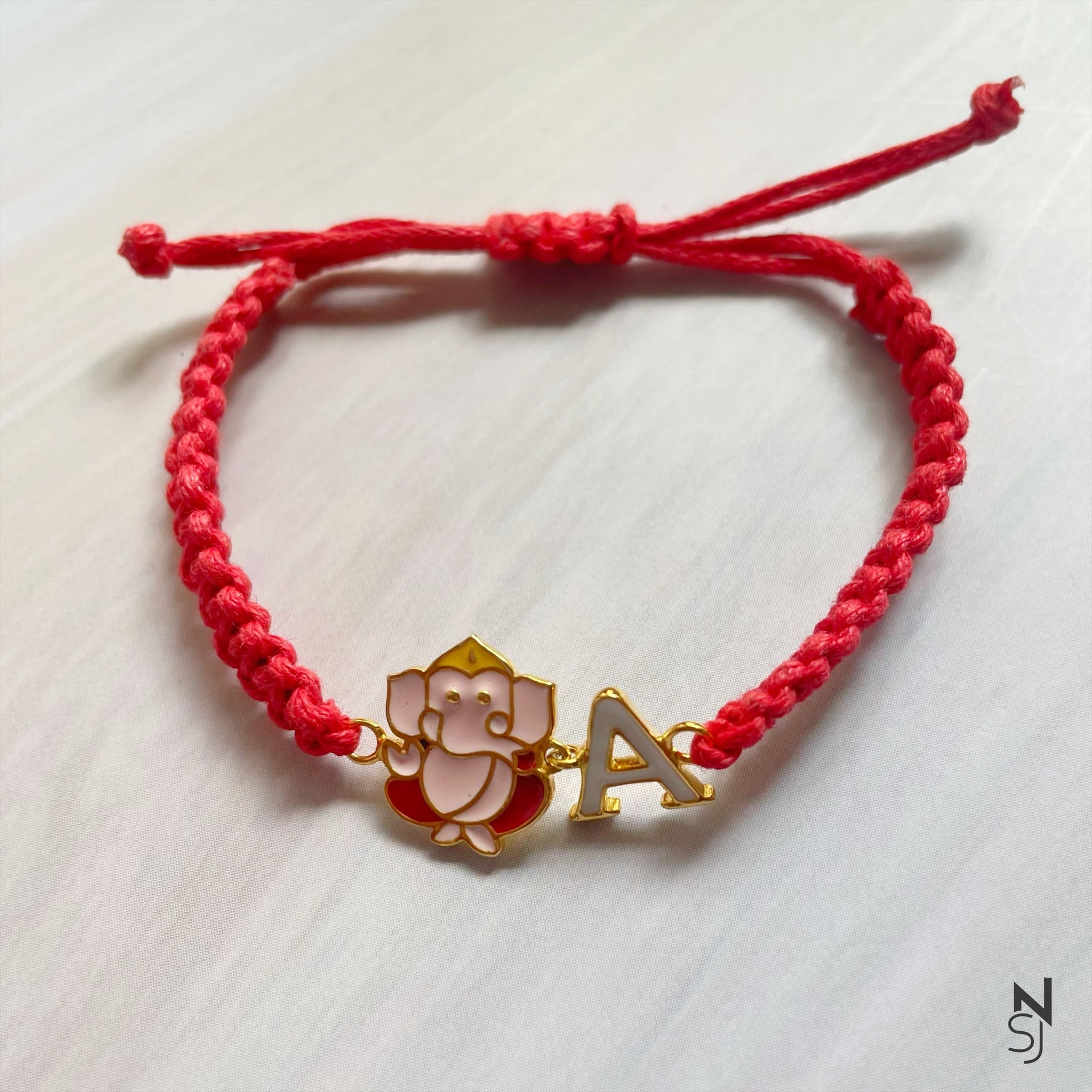 Ganeshji Initial Adjustable Bracelet
