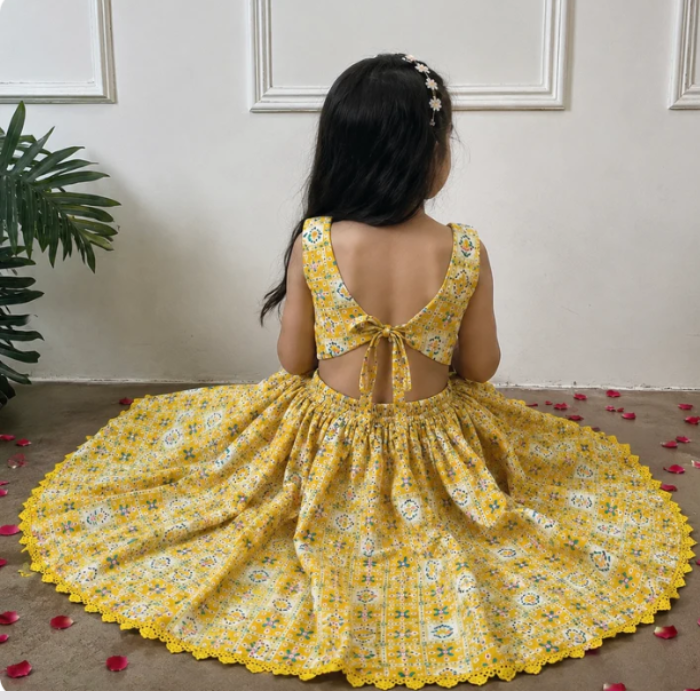 Girls Cotton Lehenga Set