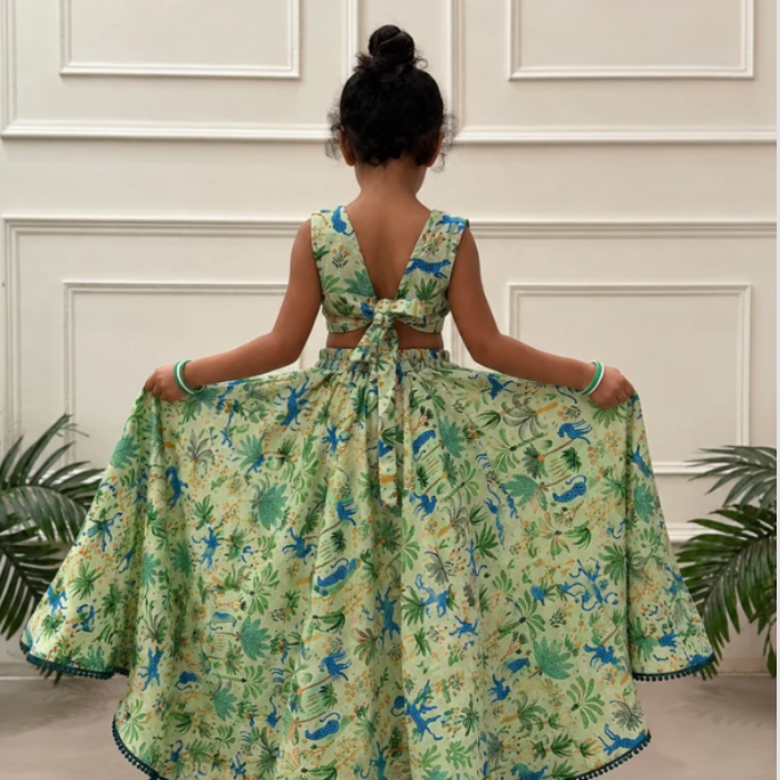 Girls Cotton Lehenga Set