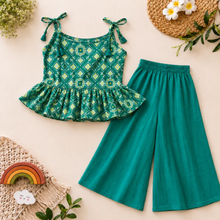 Girls Cotton Palazzo Set - Upto 8 Years