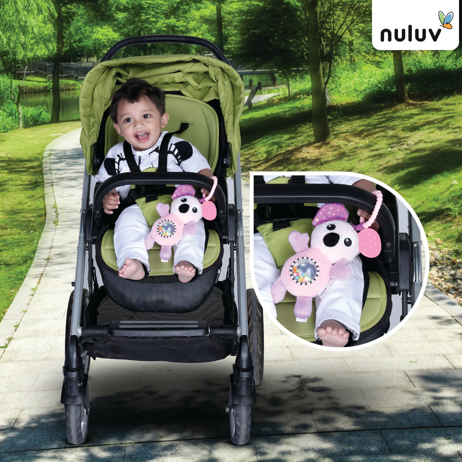 Nuluv Koala Jittery Plush Toy I Hanging Rattle & Teether I Stroller Toy for Baby 3 Months+