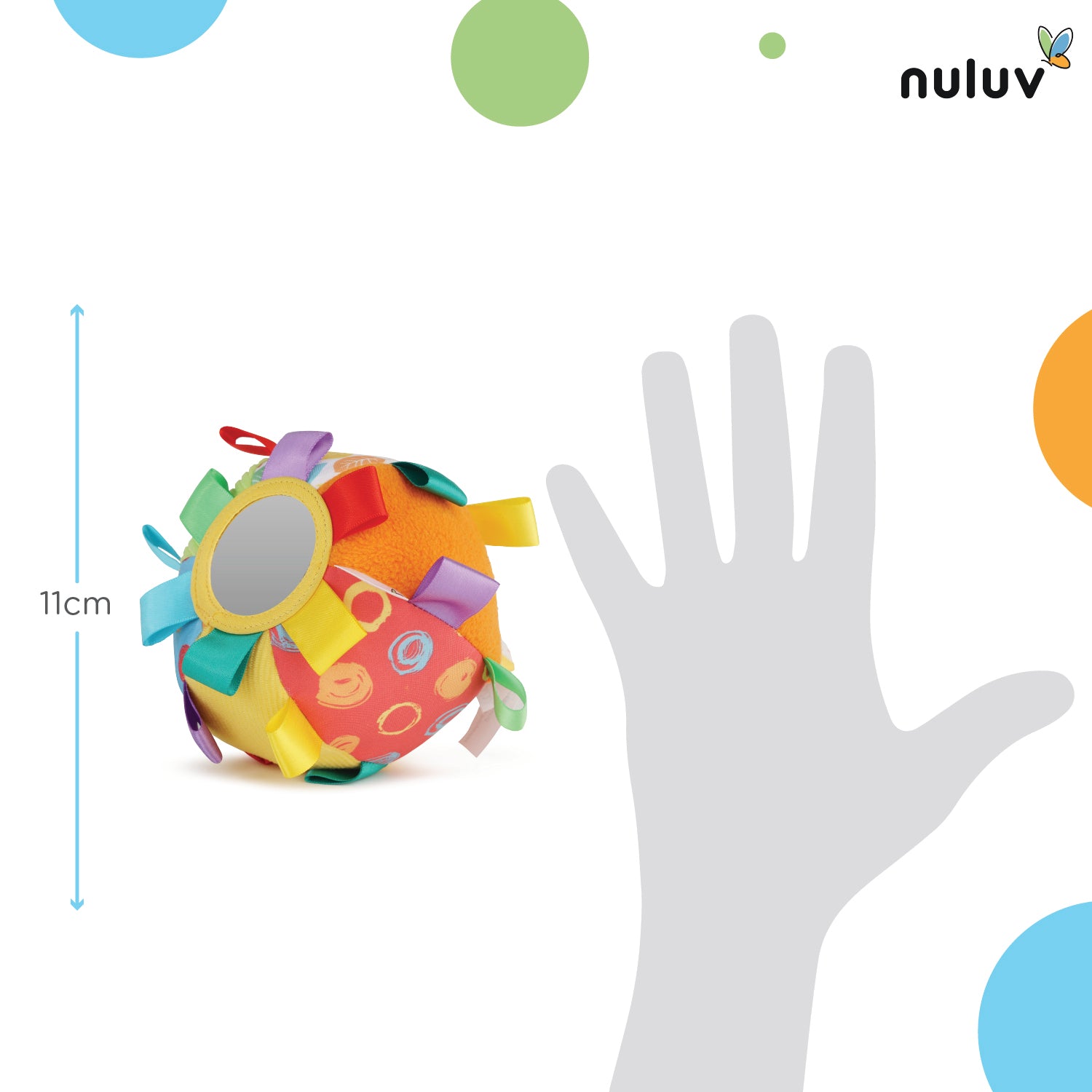 Nuluv Activity Ball - 2 - Soft Plush Baby Ball, Multicolor