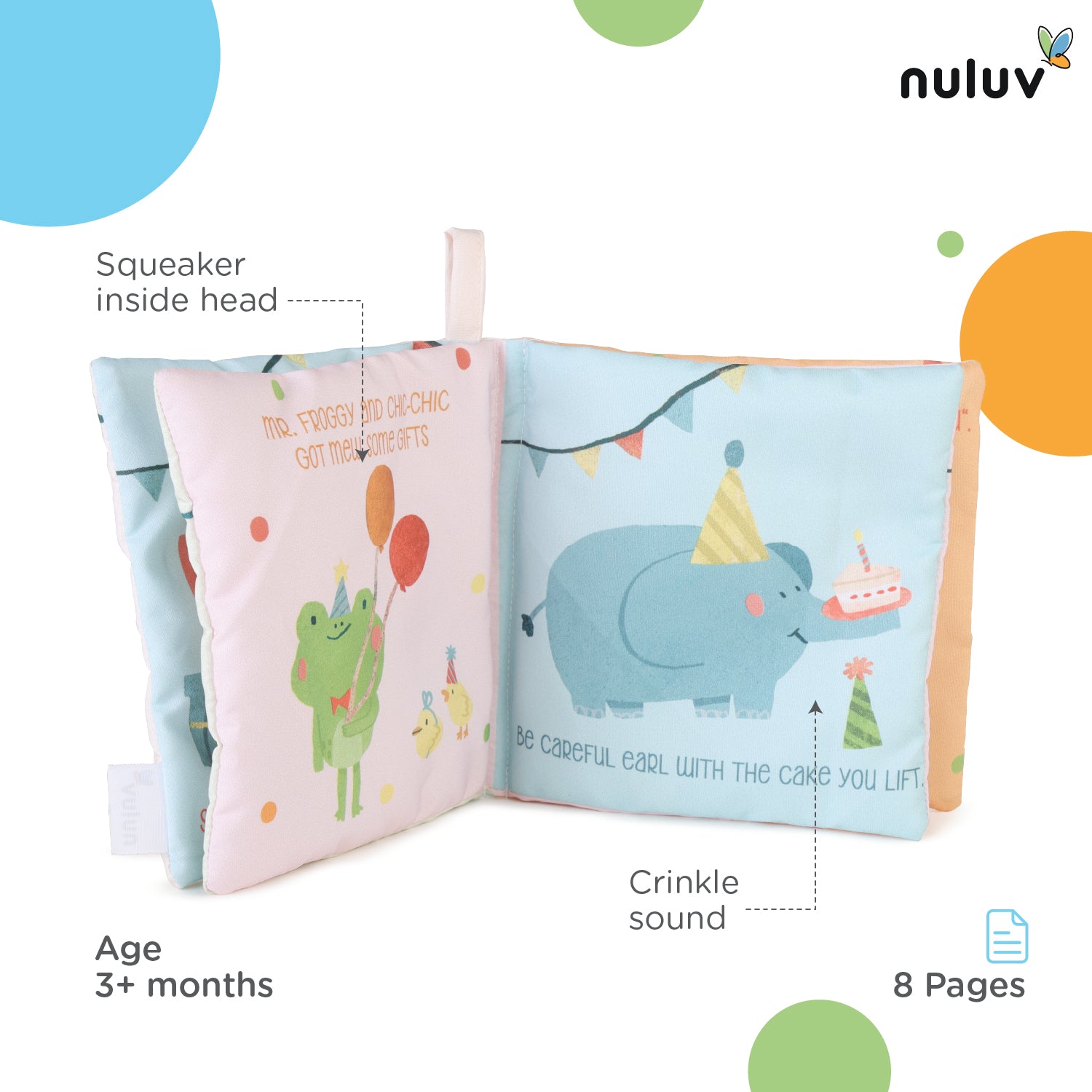 Nuluv Perfect Party Playbook - Squeaker And Rattle Enable Joyful Sounds For Baby 3 Months
