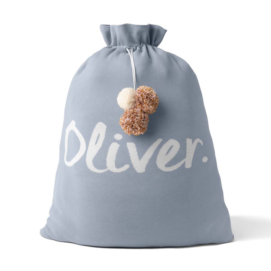 Classic Christmas Santa Sack - Base: Kentucky Blue; Letter: Ivory