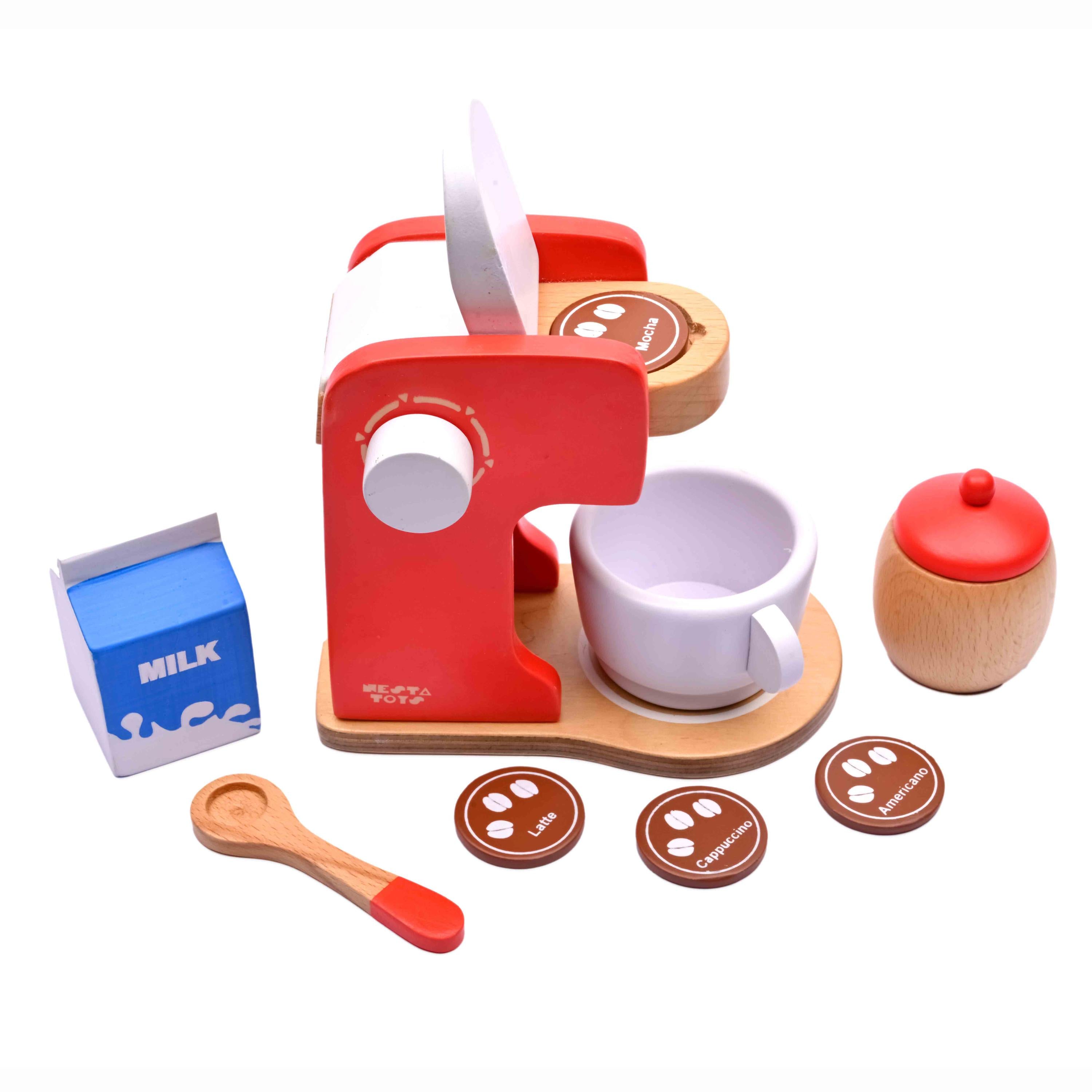 Wooden Coffee Maker Toy - Red