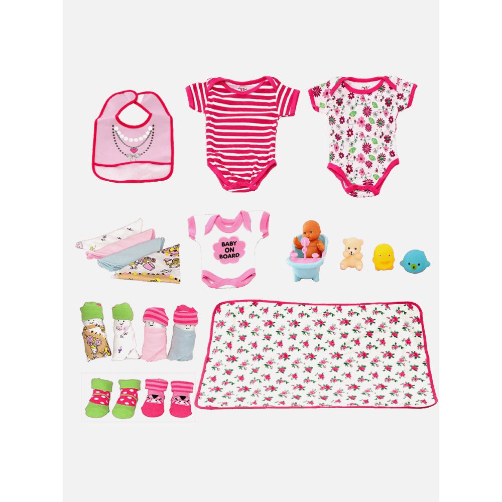 Little Surprise Box - New Born Baby Girl Picket Fence House Gift Hamper Set