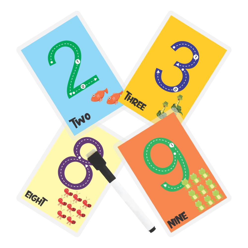 Numbers Rewritable Flashcards / Tracing mats