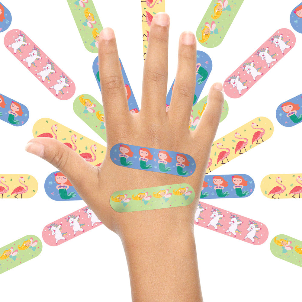 Ouchie Non-Toxic Printed Bandages Triple Combo (60 Pack) - Fantasy Creatures, 'Ouchie x MuSo' & Tropical Burst