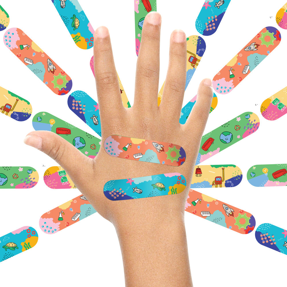 Ouchie Non-Toxic Printed Bandages Triple Combo (60 Pack) - Fantasy Creatures, 'Ouchie x MuSo' & Tropical Burst