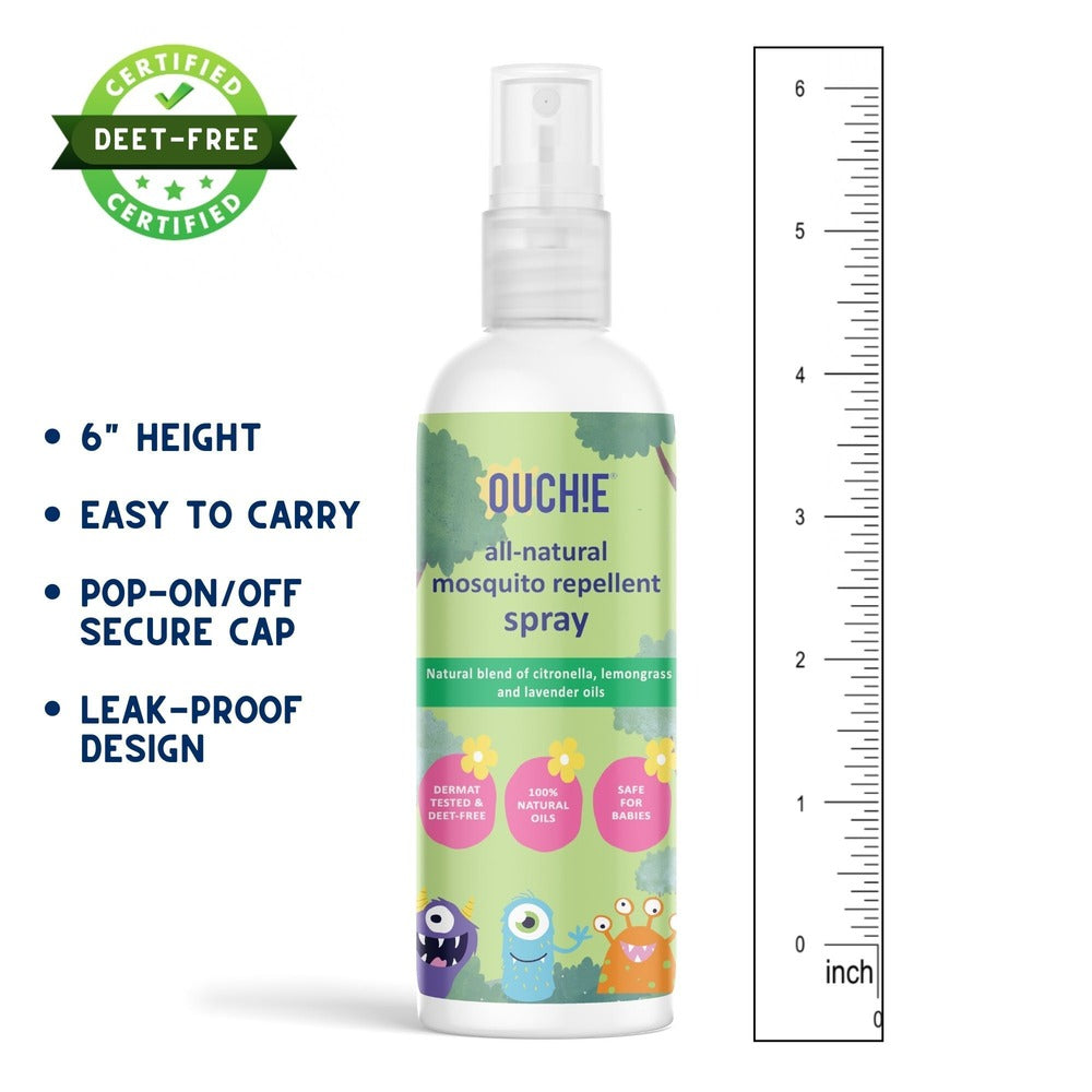 Ouchie 100% Natural Insect Repellent Spray | 100ML | Safe for Babies | Maximum Protection Against Disease Causing Mosquitos and Insects (Pack 2)