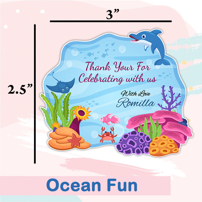 Personalised Gift Sticker - Ocean Fun - Set of 60