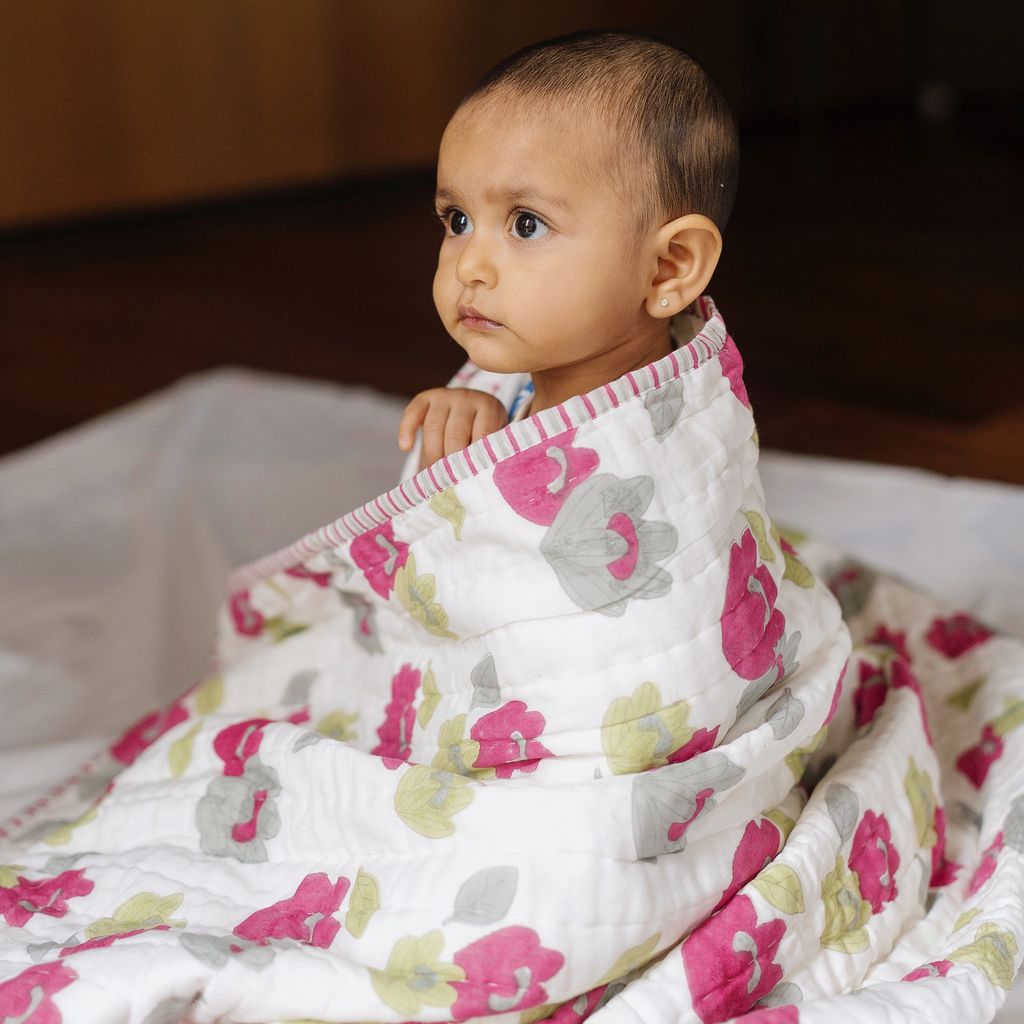 Reversible Mulmul Quilt | Hand-Block Printed