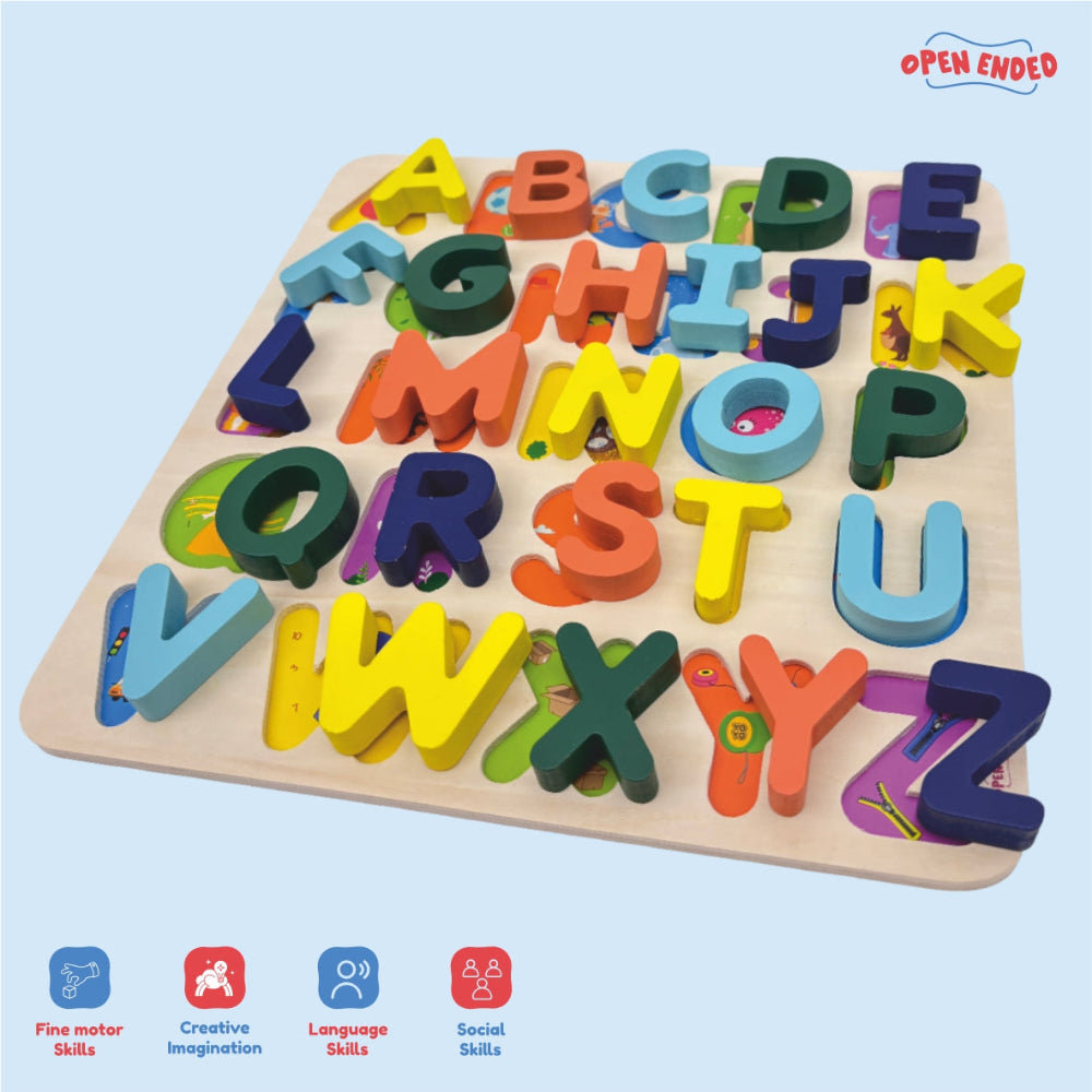 Open Ended 2 in 1 Alphabet Board Puzzle-Puzzles-Open Ended-Toycra